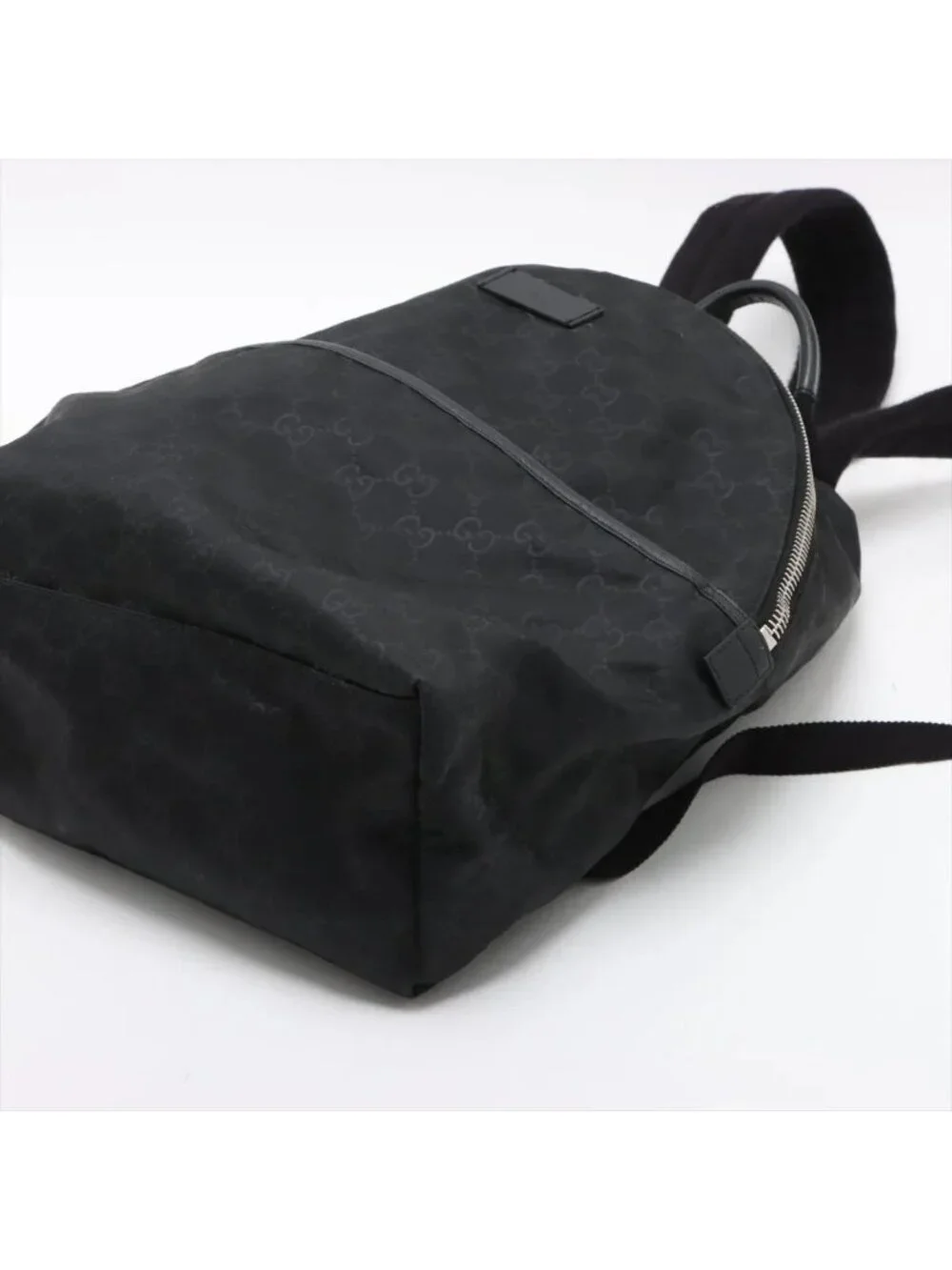 Gucci GG Nylon Leather Backpack Black
